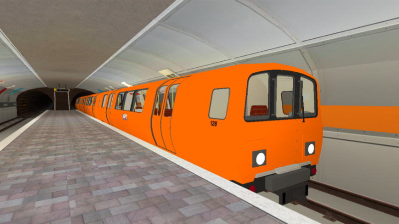 Glasgow Subway train about to call at St.Georges Cross with the Outer Circle service.
