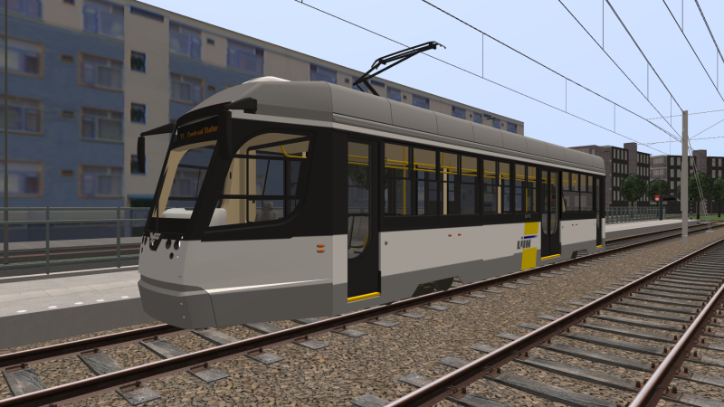 KTM23 in 'De Lijn' livery makes its stop at Deallertweg as the tram was on its T1 Line service to Centraal Station.