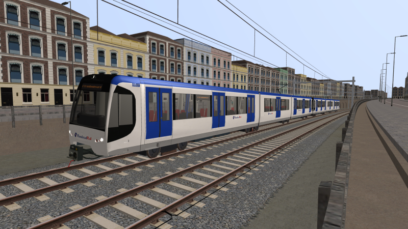 On the morning of Sunday 12th January 2020, RandstadRail RSG3 EMU forms the Simvliet to Strandboulevard Line D train <br />as it was pictured at Simvliet West.