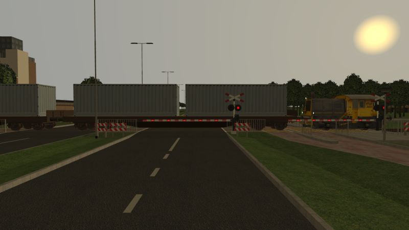 NS 300 Class shunter hauls a rake of 10 container wagons in July 1986, as it is heading towards the mainline at Zeerwijk. <br />When the train reached the mainline an electric locomotive took over. This freight train was destined for Utrecht.