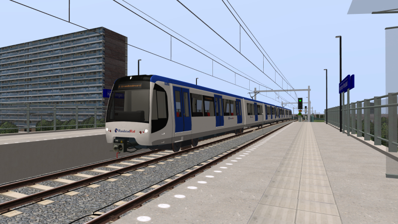 RandstadRail RSG3 EMU arrives at Hageningen Noord on the afternoon of 31st July 2020 while operating the Simvilet to Strandboulevard Line D train.