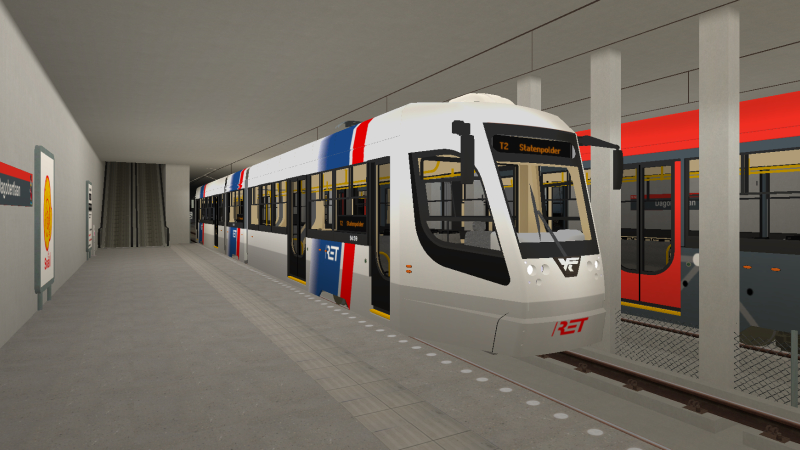 R-NET KTM31 tram arrives at Dagobertlaan on the evening of 4th October 2020 with the T2 Line service to Statenpolder.