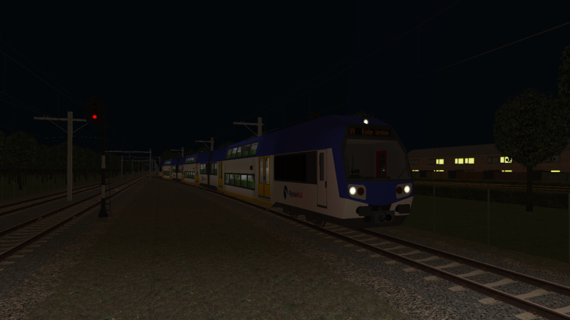 RijndamRail RR-DDM EMU with the terminating 20:04 service from Ypenburg arrives at Rijndam Molenwijk on the evening <br />of Sunday 5th January 2020.