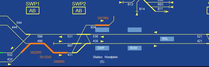 Train 2072RS is heading into the depot but hasn't got a path or been activated