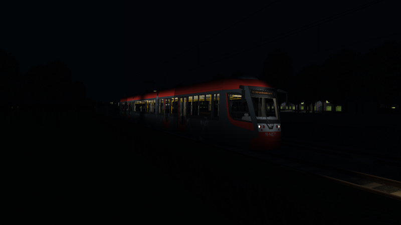 R-NET KTM Citylink tram approaches Zoutplas Campus during the early evening of 21st November 2021 as it takes charge <br />of the Zoutplas Molenpark to Strandboulevard Line 11 working.