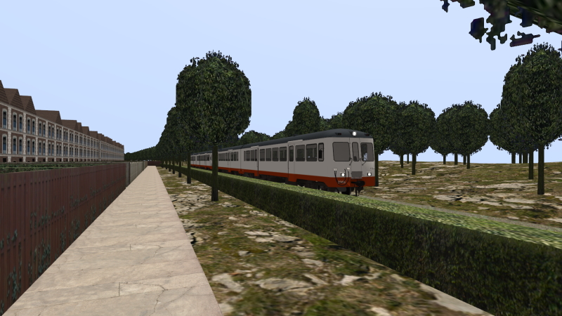 FGV 2300 DMU arrives at Ademia with the afternoon service on Tuesday 19th April 2022.